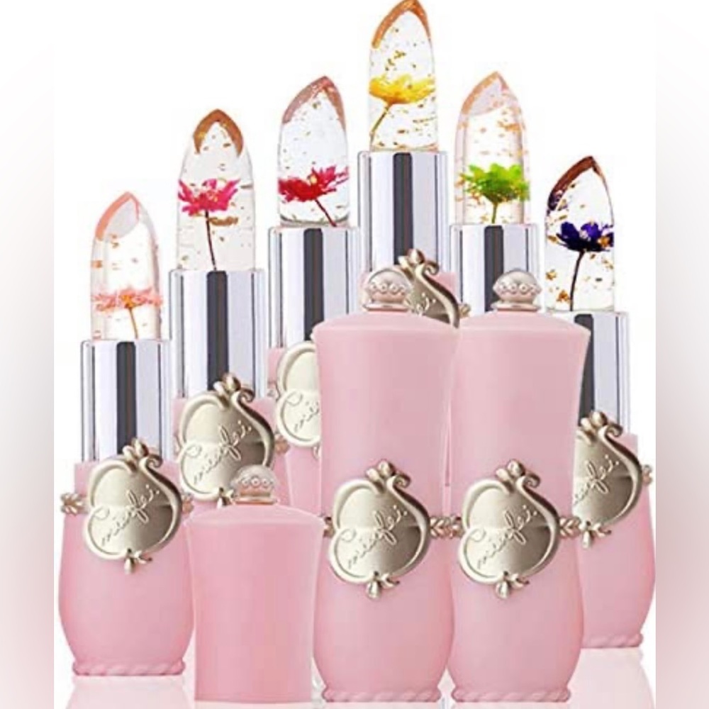 BNIB Flower Lip Gloss Crystal Jelly Lipstick Natural Ingredients Long Lasting